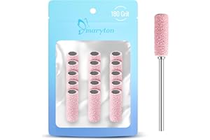 Maryton Small Sanding Bands for Nail Drill - Premium Sanding Files with 3.1 mm Mandrel Bit, 180 Grit for Acrylic Nails Manicures Pedicures, 15-Ct