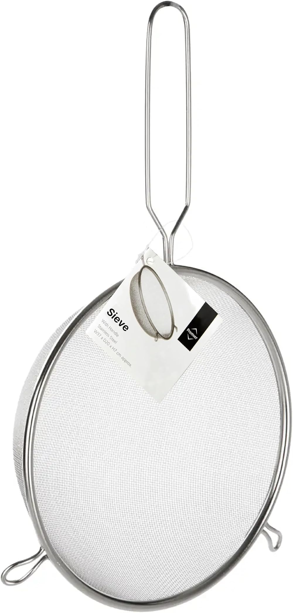 Premier Kitchen Stainless Steel Wire Mesh Sieve Fine Strainer 35cm H