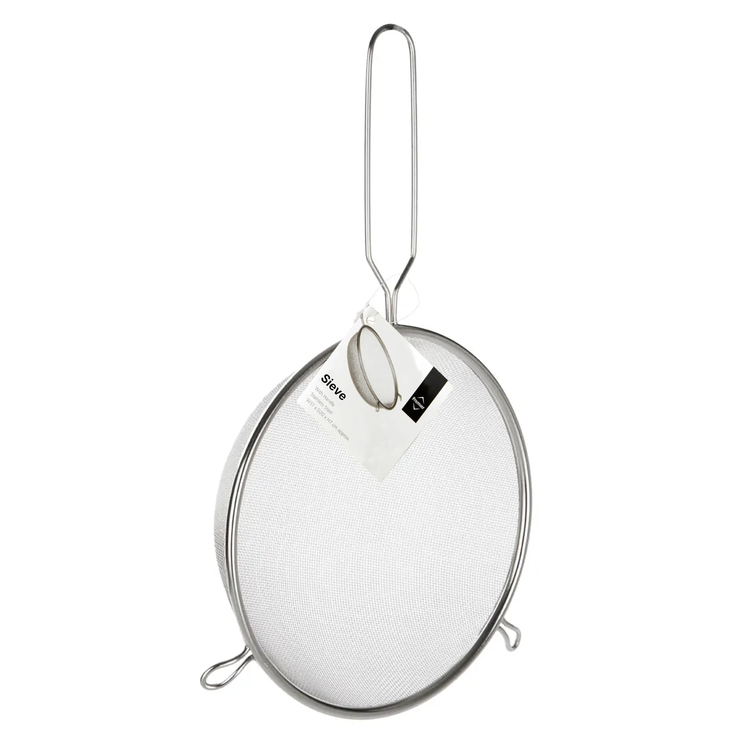 Premier Housewares Versatile Kitchen Stainless Steel Wire Mesh Sieve for Cooking | Durable Sieves And Strainers | Fine Mesh Tea Strainer for Kitchen