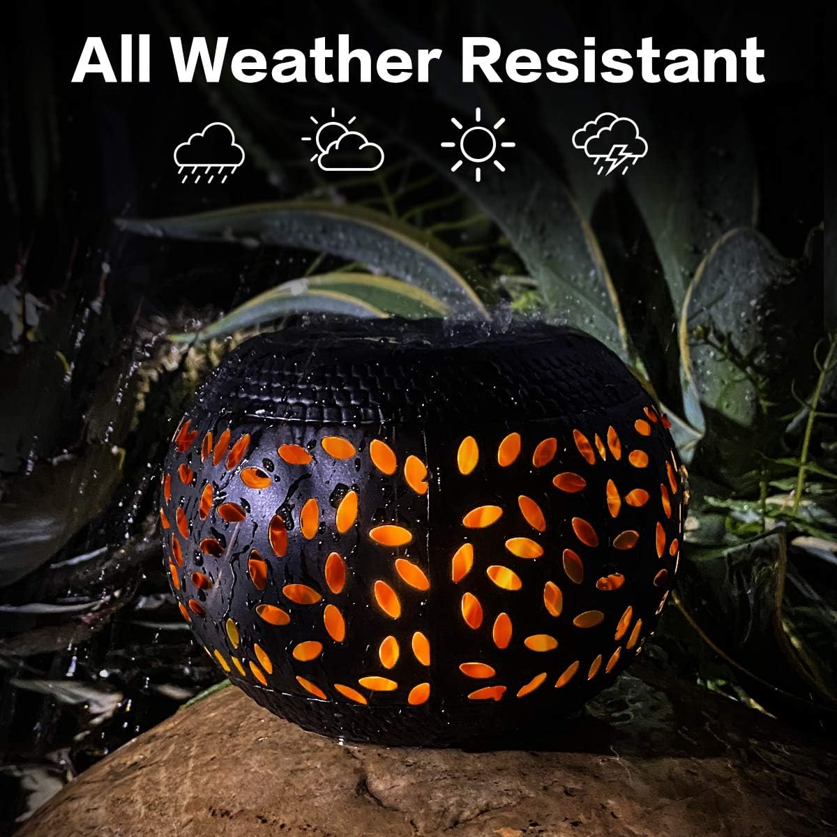 pearlstar Solar Table Lantern - Flickering Flame Outdoor Waterproof Solar LED Light，Decorative Lamp Auto On/Off Lighting Dusk to Dawn for Desk Patio: Home Improvement