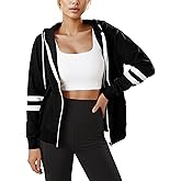 GIVON Womens Comfortable Long Sleeve Striped Hoodie Jacket Lightweight Hooded Sweatshirt with Kanga Pocket