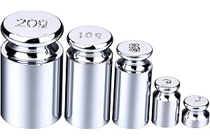 I-MART 5PCs Calibration Weights Set 1g 2g 5g 10g 20g Premium Steel Chrome Small Weights for Digital Scale Balance Jewelry Kitchen Craft Precision Scale Calibration Weight Set
