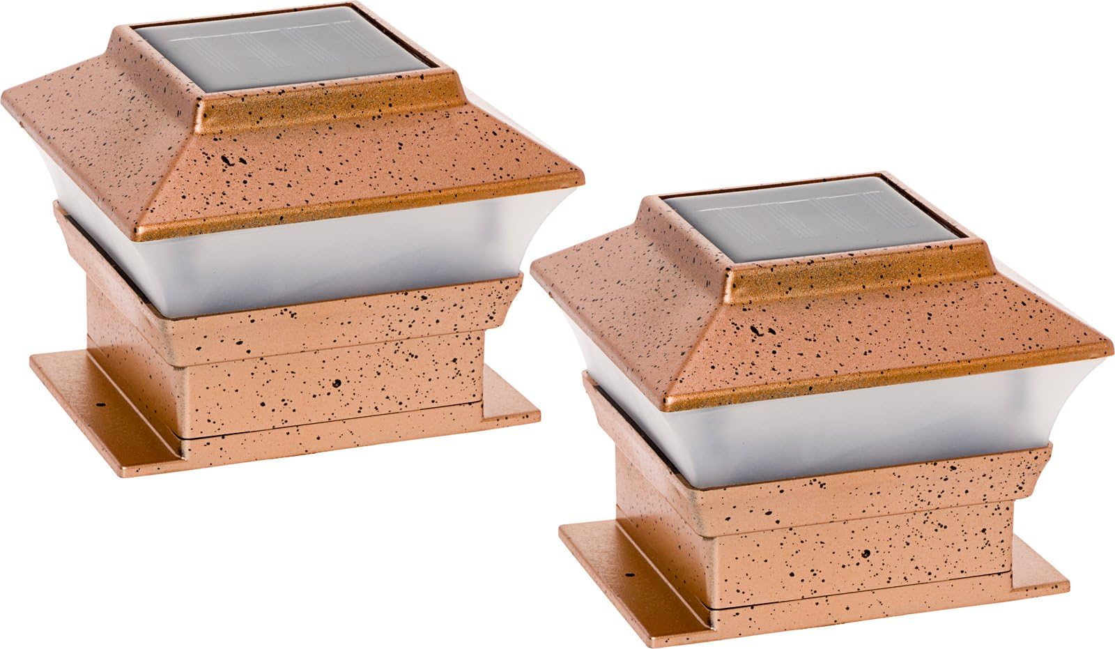 GreenLighting 2 Pack Solar Square Outdoor Post Cap Deck Lights for 4x4 (Copper)
