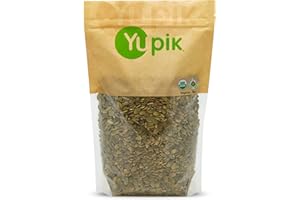Yupik Organic Raw Pumpkin Seeds, No Shell, 2.2 lb (35.2 oz), Gluten-Free, Non-GMO, Kosher, Vegan, Shelled Pepitas, Salt-Free, Plant-Based Protein, Fiber Source, Healthy Snacks, For Baking & Topping