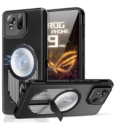 Guizzcg For ASUS ROG Phone 9 Pro Case, Ultra-Thin Cover Soft TPU Bumper Acrylic Clear Back Military Grade Airbags Drop Protection,Black
