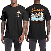 Tuislay Mens Graphic t-Shirts Casual Oversized Letter Print Beach Shirts Baggy Cotton Short Sleeve Tshirt Summer tee Top