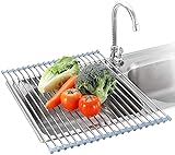 Seropy Roll Up Dish Drying Rack Over The Sink for