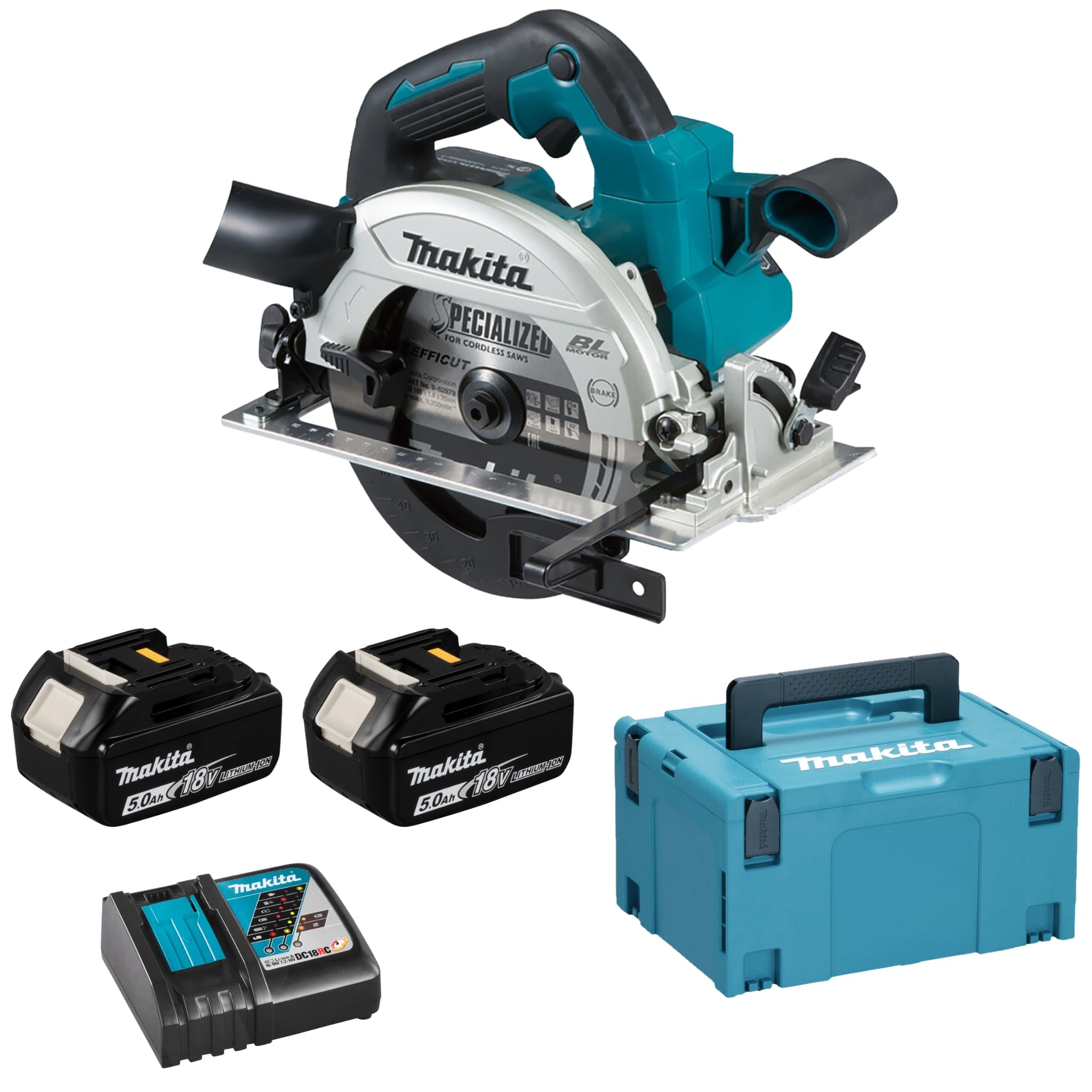 Scie circulaire 18 V Li-Ion 5 Ah Batterie 18 V LXT Diam. 165 mm MAKITA -DHS660RTJ