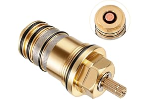ROSARIN 94282000 Thermostatic Cartridge Brass Version – 3/4" Compatible with Hansgrohe 94282000 for Ecostat Showers, Two-Hole & Three-Hole Thermostatic Tub Fillers, Replaces Plastic Version