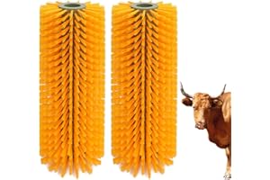 Sayutie Entire Livestock Scratching Brush Horse Scratcher Full Massage Grooming Brush Animal Back Itch Relief With 16 Screws for Goat，Cattle, Sheep, Horses, Pigs (Yellow)