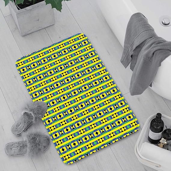 Rutschfeste Badematte 60 x 100 cm,Kente-Muster, geometrische vertikale