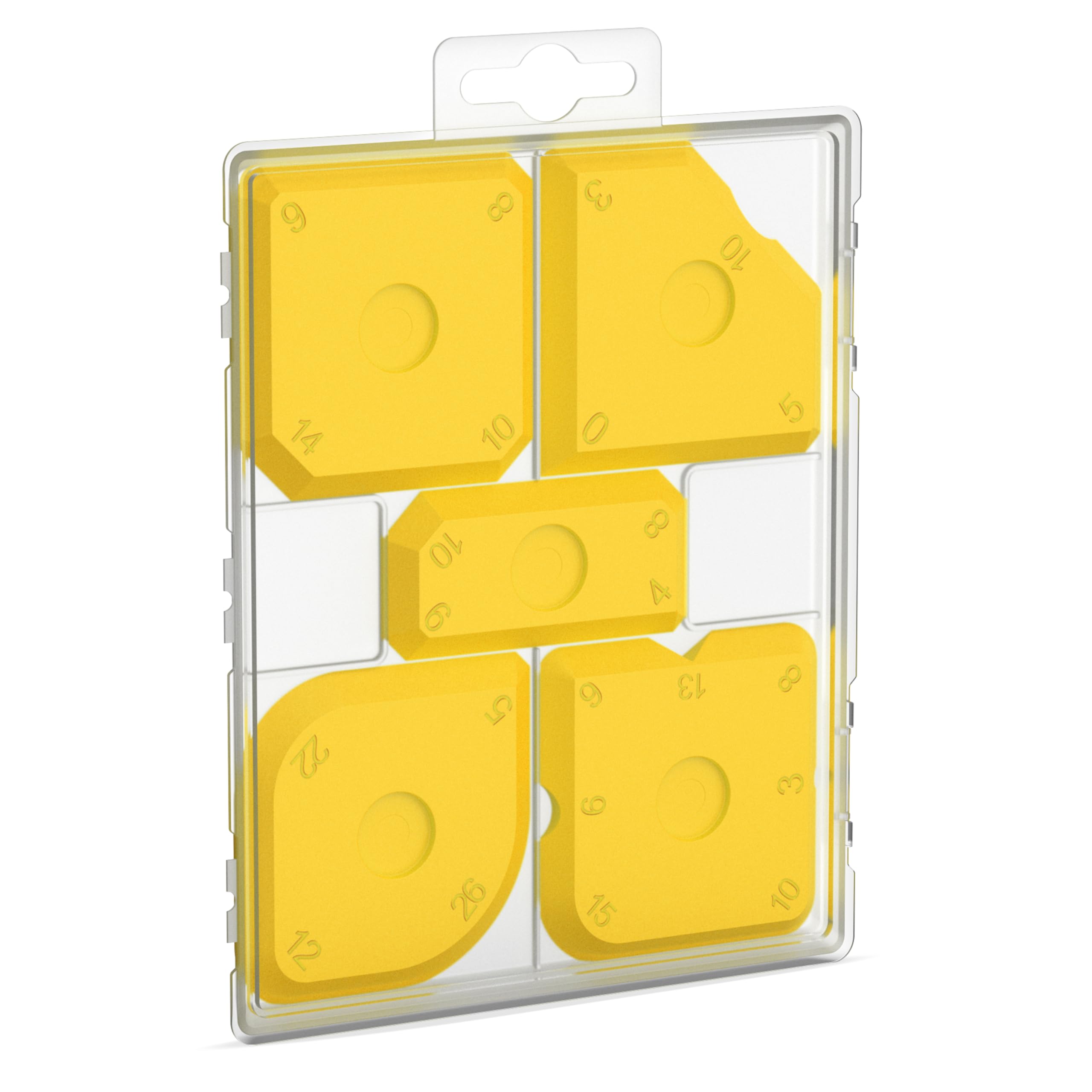 RAVN HAMAN Set of 5 Sealant Finishing Tool Yellow - Tool kit with 23 Different Shapes - Silicone sealant applicator for e.g. Silicone and Acrylic Joints - Caulking Tool Set incl. Storage Box