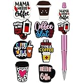 8Pcs Silicone Focal Beads for Pens – Premium Soft, Durable Beads for Custom Pen Making, DIY Craft Projects, and Personalization – Assorted Colors and Designs (Coffee)