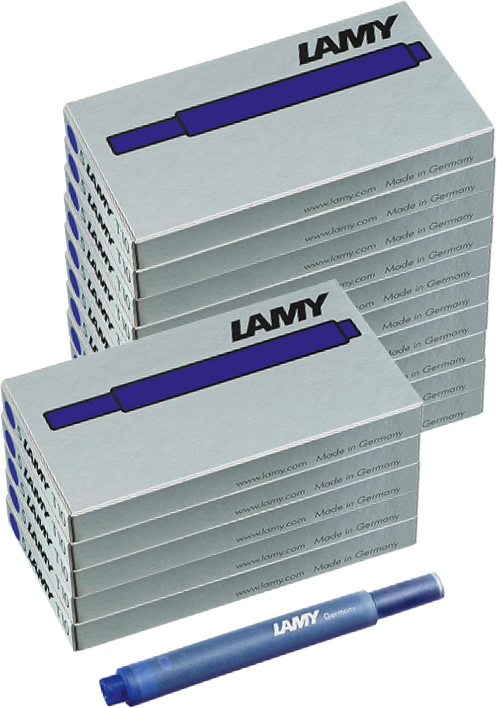 LAMY T10 15 Pack Erasable Large Capacity Ink Cartridges Blue 1.25 ml