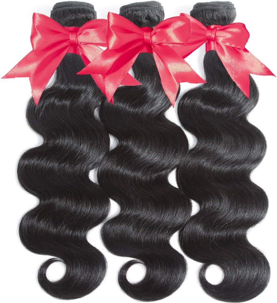 Flady 8A Brazilian Virgin Hair Body Wave 3 Bundles 20 22 24inch 100% Unprocessed Virgin Brazilian Hair Human Hair Weave Natural Black Color