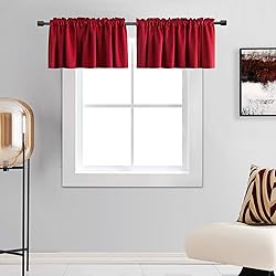 DONREN Red Christmas Valances for Windows - 2 PCS