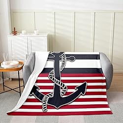 Feelyou Anchor Decor Flannel Fleece Blanket