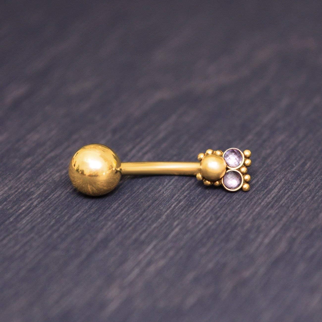Surgical Steel Belly Button Ring - Navel Ring 14 Gauge, Belly Button Jewelry with CZ Stone