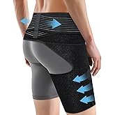 SOLOEVER Hip Brace for Women & Men, Sciatica Pain Relief Devices, Adjustable Compression Wrap Support for Arthritis, Pulled Thigh, Hip Fleхоr Strain, Groin Injury, Hamstring Pull (Black, Right)