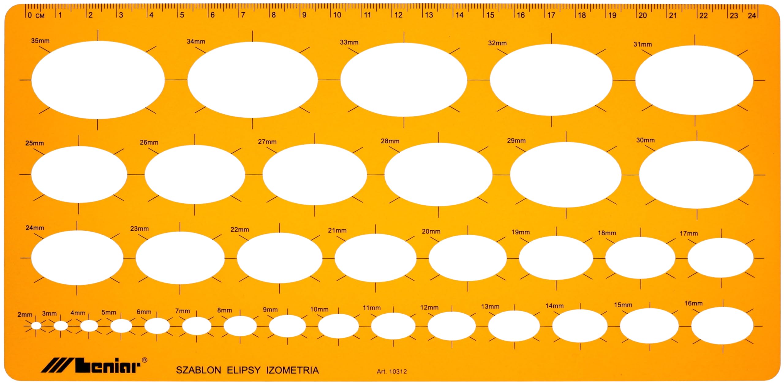 Ellipse Stencil Isometry - Isometric Ellipse Drawing Stencil - Ellipse Stencil for Technical Drawing - Technical Drawing Stencil for Student Engineer Architect Graphic Designer