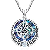Eusense Nudo De Bruja Plata 925 Original Witch Knot Necklace for Women Men Sterling Silver Witches Knot Pendant Witchcraft Wiccan Jewelry