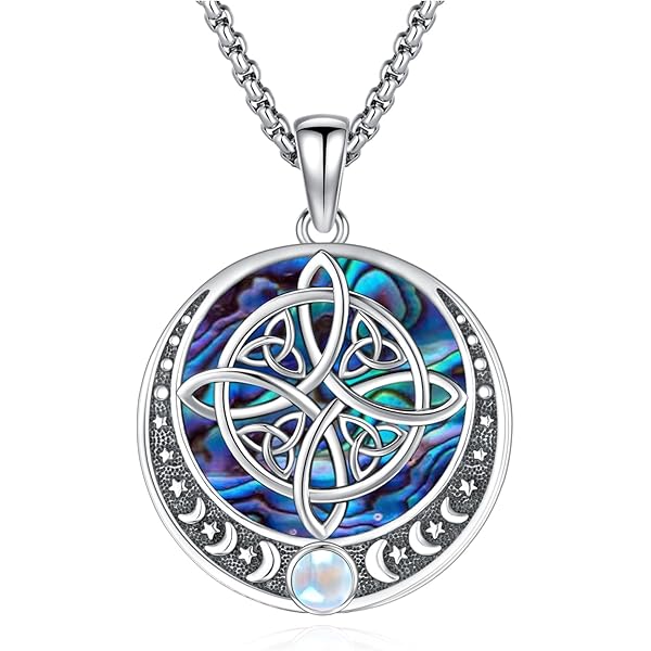 JERWLI Collar De Nudo De Bruja, De Plata De Ley 925, Colgante De Nudo De Bruja, Joyería De Regalo Para Mujer, M, Plata Esterlina, Concha De Abalona