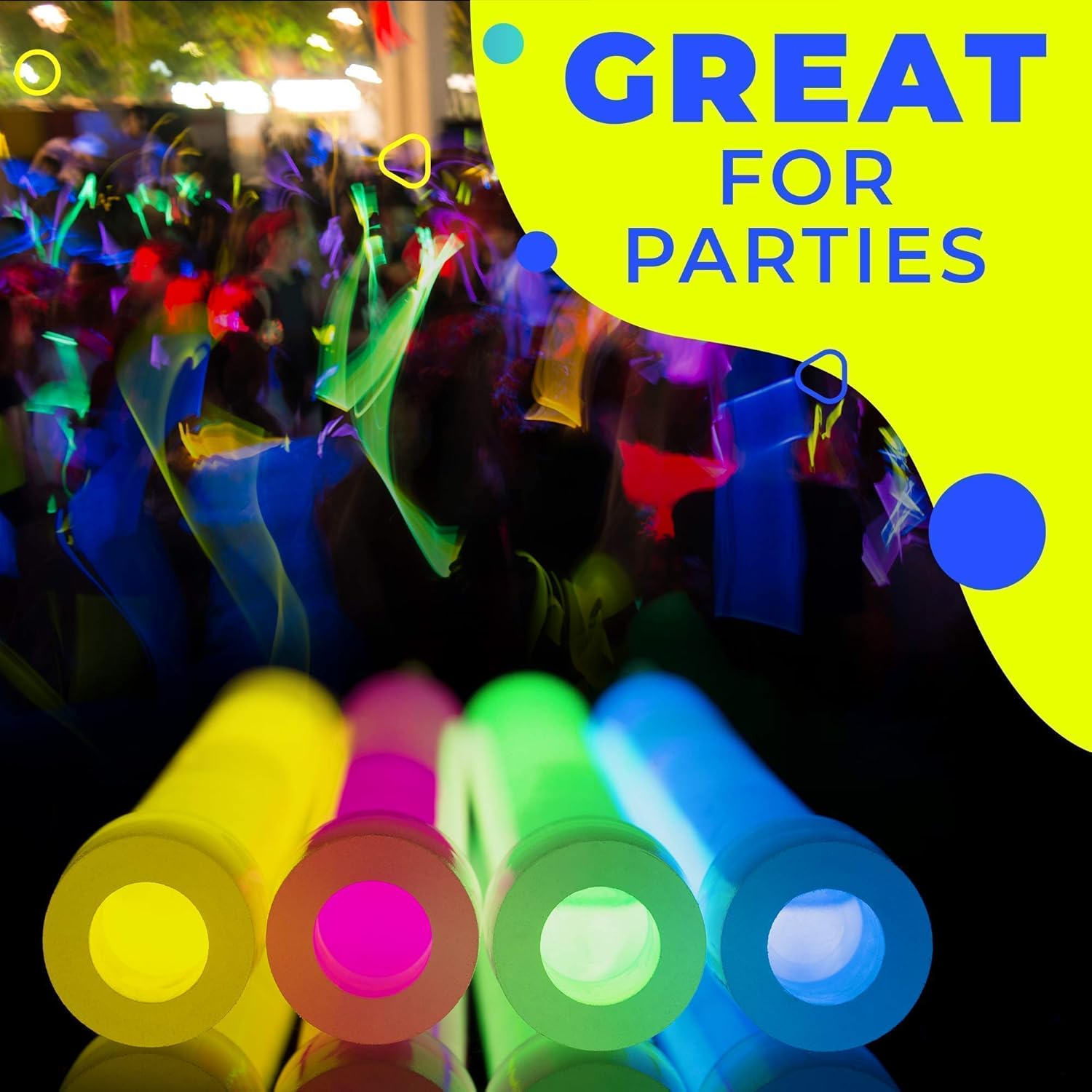 32 Ultra Bright 6 Inch Large Glow Sticks - Chem Light Sticks with 12 Hour Duration - Camping Glow Sticks - Glowsticks for Parties and Kids (Colorful): Home Improvement