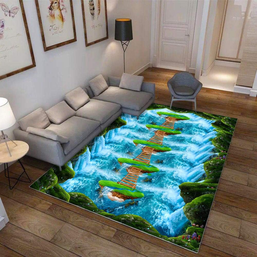 KFEKDT 3D Ocean Carpet Corridor Aisle Carpet Hotel Entrance Corridor Bedroom Mat Kitchen Floor Mat Living Room Carpet A1 120x200cm