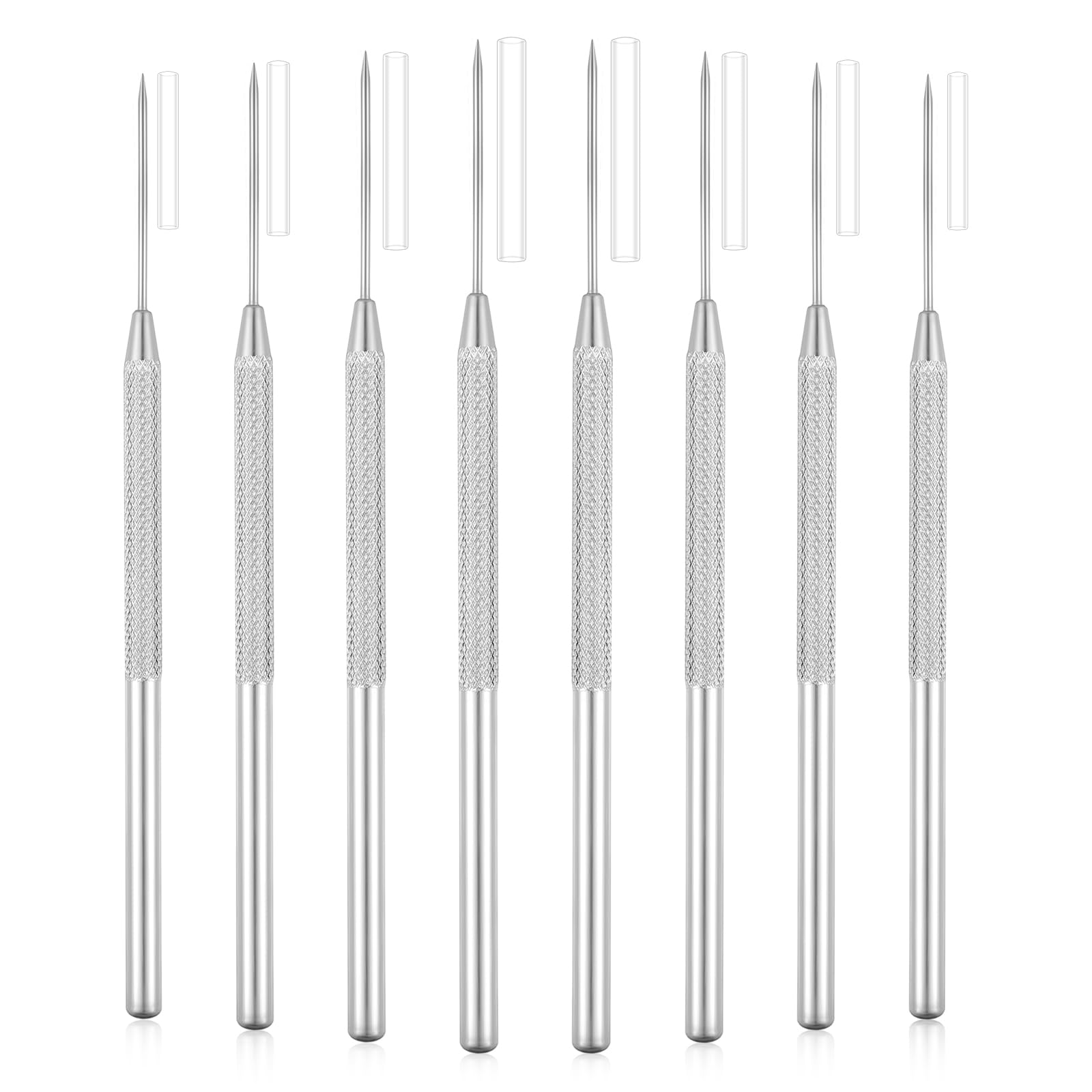 8 Pieces Ceramic Needle Pottery Sticks Clay Ceramic Tool 16 cm Silver Pottery Carving Needles Clay Needle Tools Clay Sculpture Tools Metal Needle Pottery Sculpture Needles for Sculptures Modelling