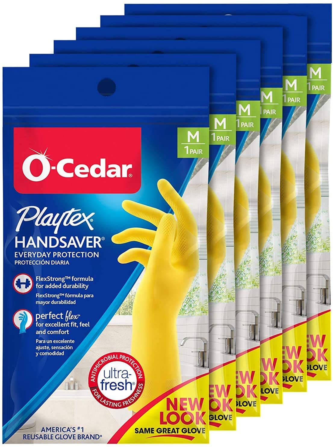 Photo 1 of **MISSING 2 PAIRS** Playtex Handsaver Reusable Rubber Gloves (Medium, Pack - 6)