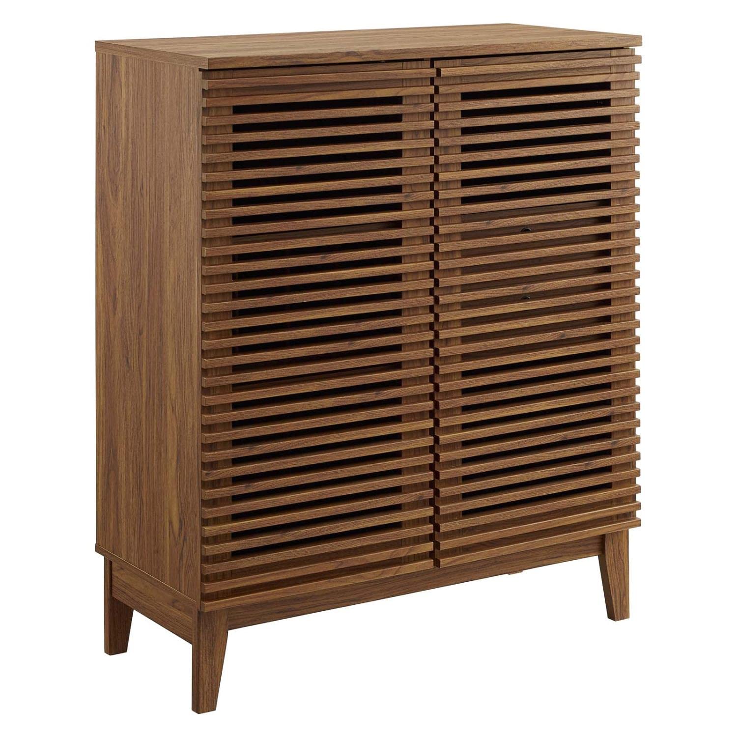 Photo 1 of ***MISSING ASSEMBLY PIECES**** Modway Render Mid-Century Modern Wine Rack Storage, Bar Cabinet, Walnut