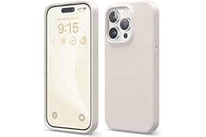 elago Compatible with iPhone 15 Pro Case, Liquid Silicone Case, Full Body Protective Cover, Shockproof, Slim Phone Case, Anti-Scratch Soft Microfiber Lining, 6.1 inch (Stone)