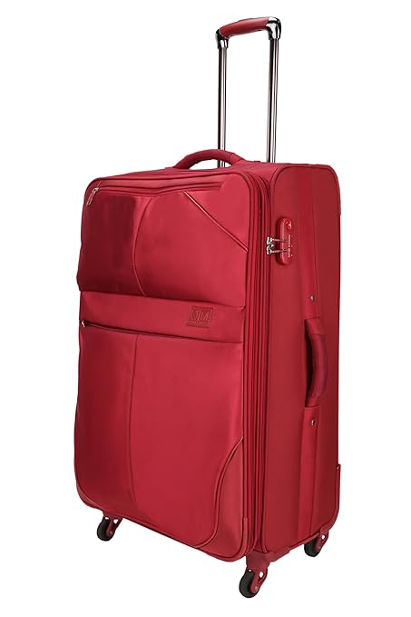 Nasher Miles Brunei Soft-Sided Red Cabin 20 Inch | 55CM Trolley Luggage Bag