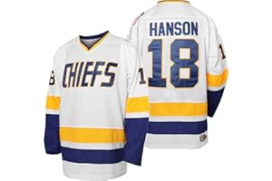 QCBW Men Hanson Brother 16 Jack 17 Steve 18 Jeff Charlestown Chiefs Stitched Movie Hockey Jerseys