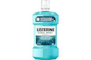 Listerine Cool Mint Antiseptic Mouthwash, Daily Oral Rinse Kills 99.9% of Germs That Cause Bad Breath, Plaque and Gingivitis. for a Fresh, Clean Mouth, Cool Mint Flavor, 1.0 L