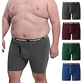 INNERSY Men's Big and Tall Boxer Briefs Cotton Moisture Wicking Underwear 4-Pack