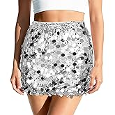 Nexxion Sequin Skirt for Women Sparkly Sexy Mini Skirt Stretchy Bodycon Glitter Skirts Night Out Party