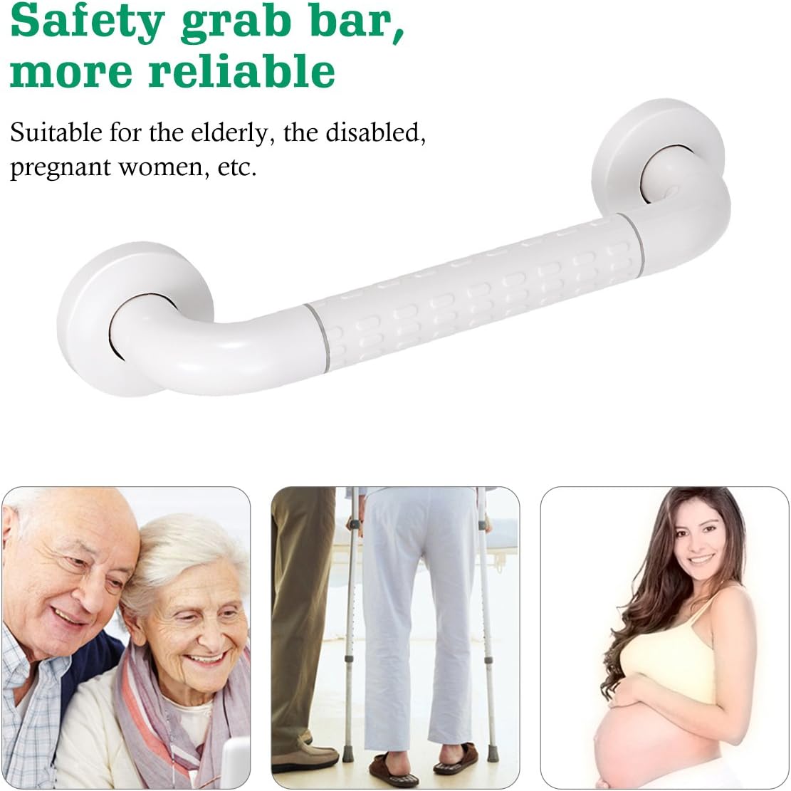 12-inch Shower Handle Bathroom Balance Bar Handicap Elderly Injury Non ...