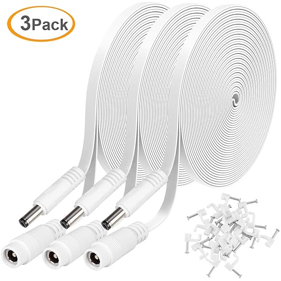 Amazon.com : 3 Pack DC Power Extension Cable 20ft 2.1mm x 5.5mm