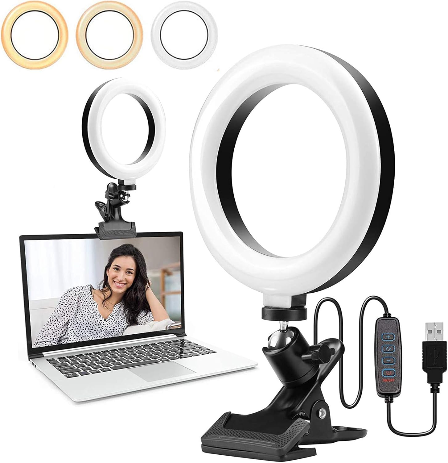 Ring Light Laptop LED Video Conference Light Computer 8 Inch Ring Light