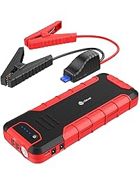iClever 1300A Peak Portable Car Jump Starter (up to 8L Gas or 6.5L Disel Engine), Auto Battery Booster, Power Bank Car Battery Charger with Smart Clamps and Adapter