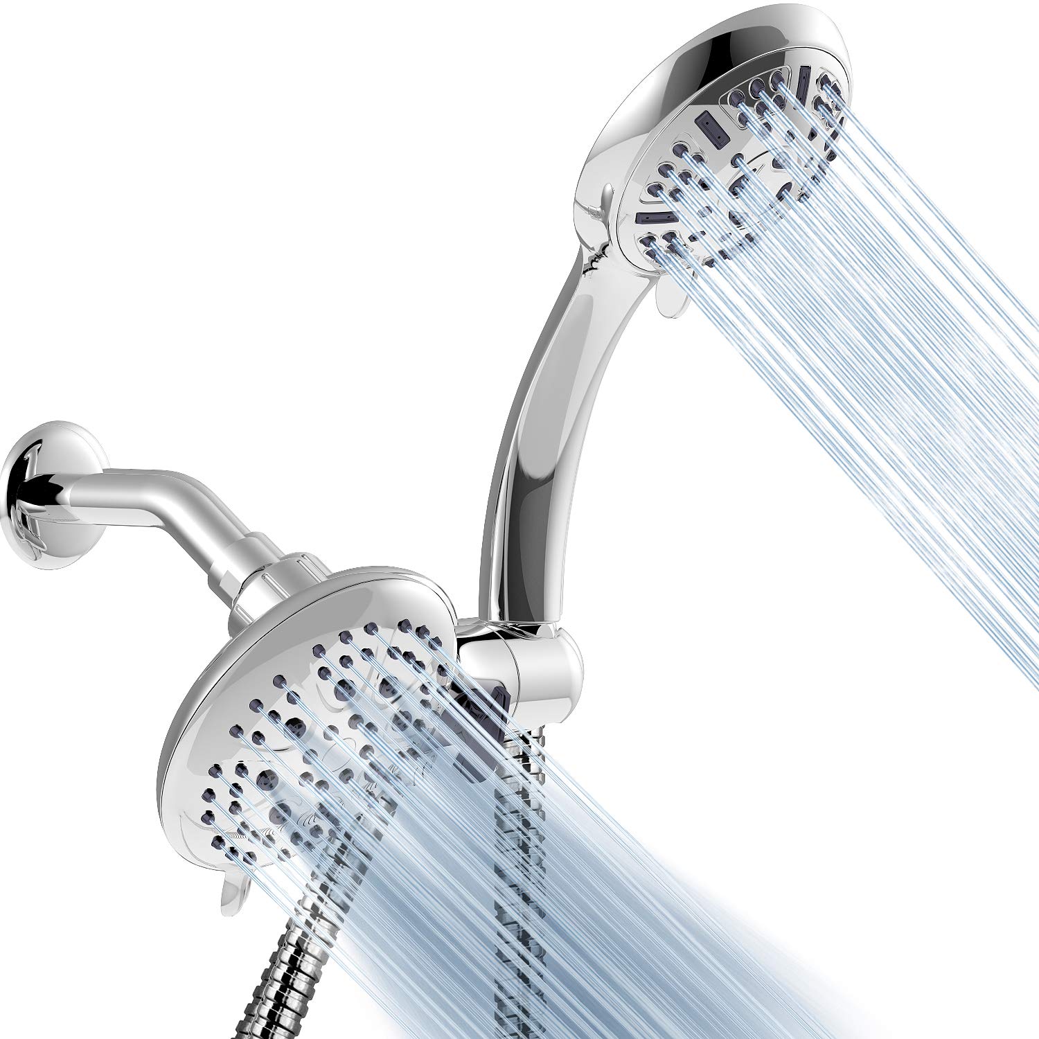 Photo 1 of Apthrill 3-Way High Pressure Shower Head Combo – 9 Spray Settings Handheld Shower Head and 6 Spray Settings Rain Showerhead with 60 Inch Hose