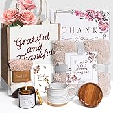 pengtai Thank You Gifts for Women,8Pcs Christmas Gift Set, Perfect for Teachers, Nurses, Coworkers, Friends,Boss,Includes Blanket, Mug, Candle, Coaster