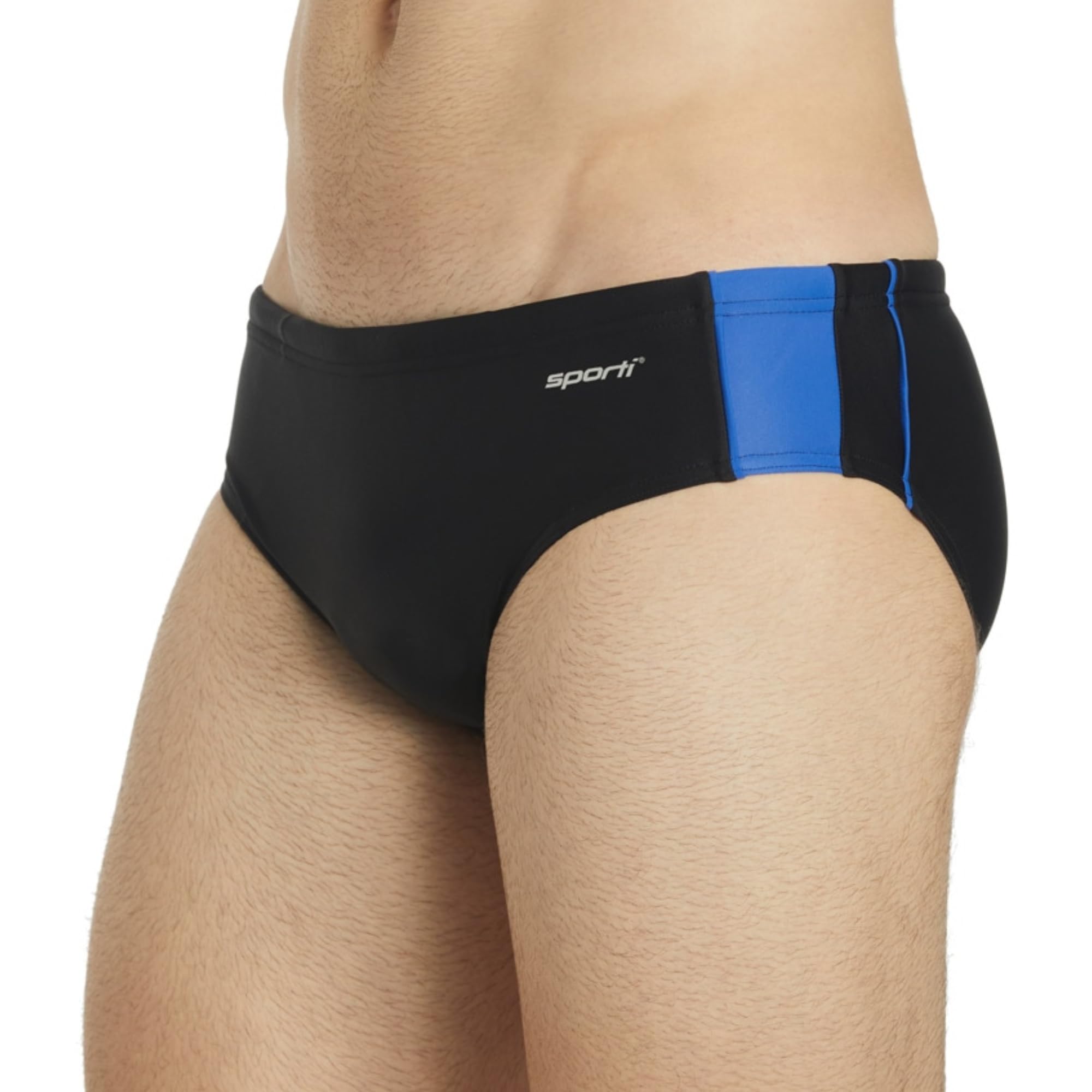 Photo 1 of Sporti Boys Swim Briefs – Boys' Athletic Swimwear Briefs with Lycra Xtra Life, UPF 50+, Drawstring, Long-Lasting Competitive Swimsuit Brief for Training & Racing - Black/Royal - 26