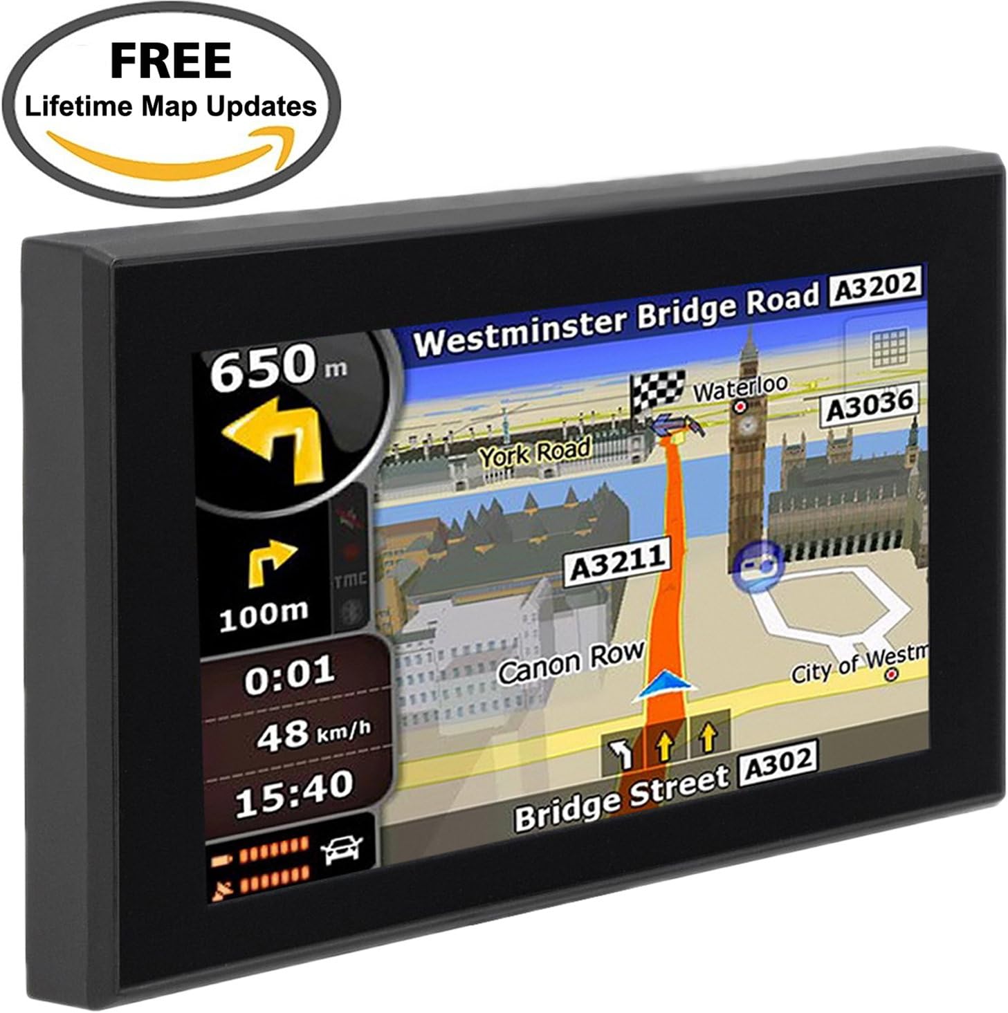 Car GPS Navigation, TSWA 5 inches 8GB Navigation System for Cars Lifetime Map Updates Touch Screen Spoken Turn-to-turn Alert Vehicle GPS Navigator