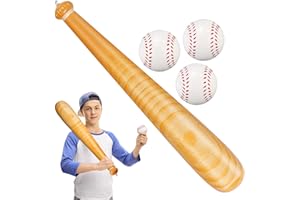 durony 4 Pieces Inflatable Baseball Set Include 3 Pieces 2.5 Inch Soft PU Foam Baseball 1 Piece 29.5 Inch Baseball Bat Sports Party Favors Baseball Toys for Pool Beach Sports Game Birthday Party