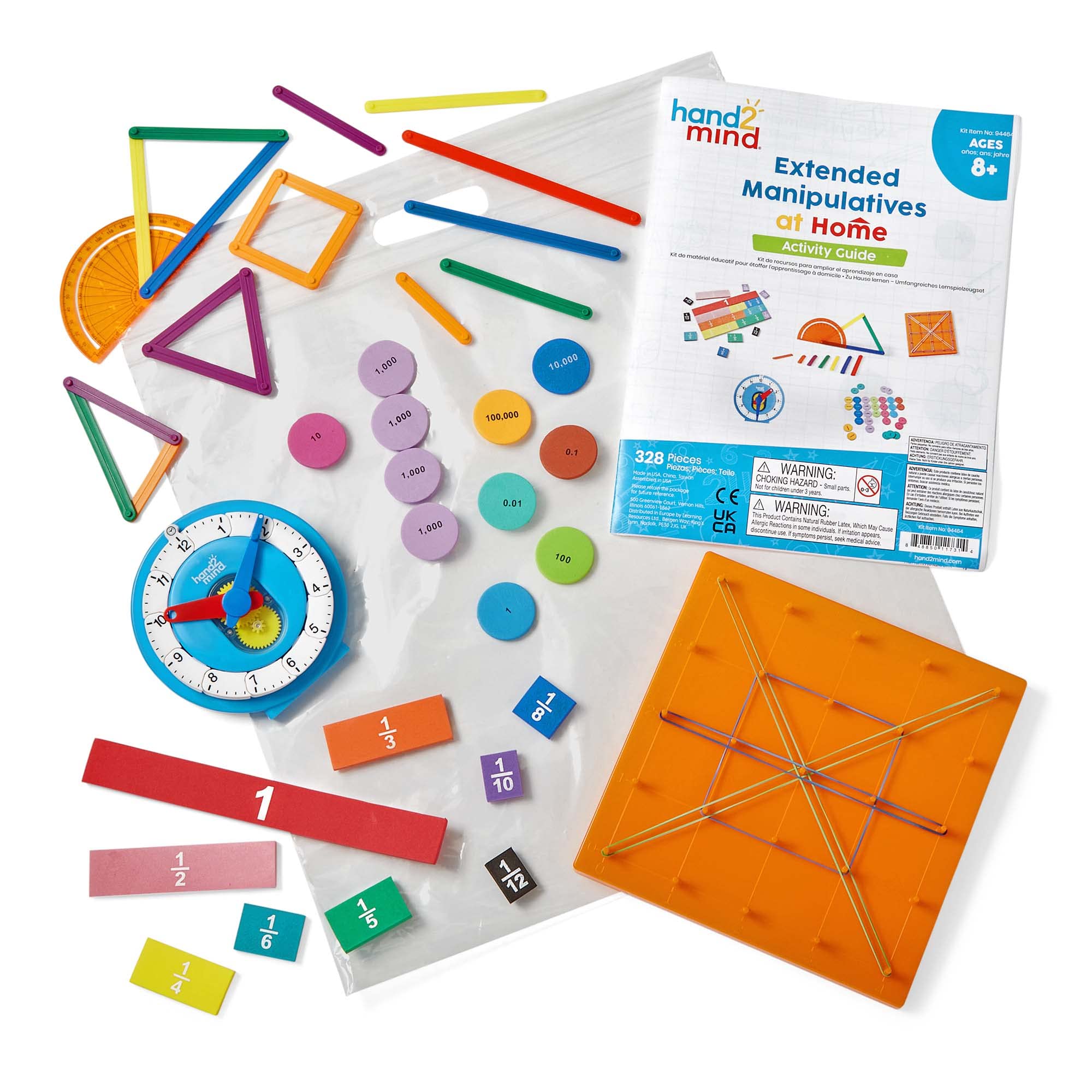 Learning Resources Extended Manipulatives At Home Kit, Maths Resources for Kids, Home Learning, 328 Pieces, Ages 8+
