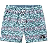Southern Marsh Seawash Swim Trunks - Ikat, Slate and Mint, Medium