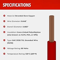 18 AWG Gauge TXL Automotive Stranded Hook Up Wire
