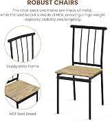Yaheetech 4-Piece Dining Set Table 110x70 cm Brown with 4 Chairs view 4